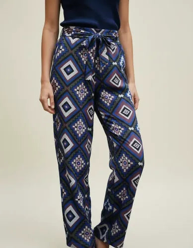 Pantalón De Lanilla Estampado Azul Estampado M