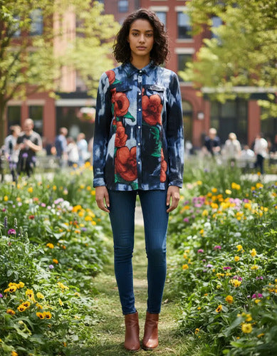 Camisa De Lanilla Estampada