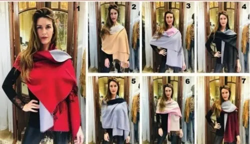 Pashmina Chalina Ruana Grande Importada Doble Faz
