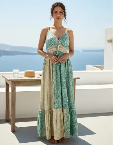 Vestido Sin Mangas Largo De India Con Lurex
