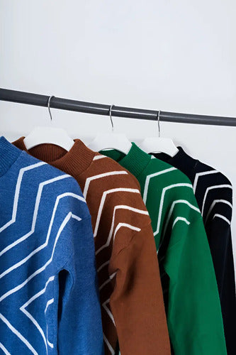 Sweater Pullover Tejido  Geometrico