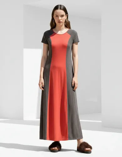 Vestido Largo Modal Manga Corta Diseño Vestite Y Andate