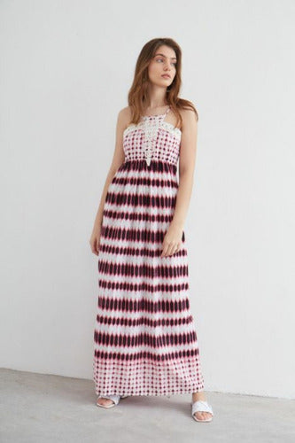 Vestido Solero Largo Importado Hippie Chic Nvo 2da Selección Marrón Claro Batik L