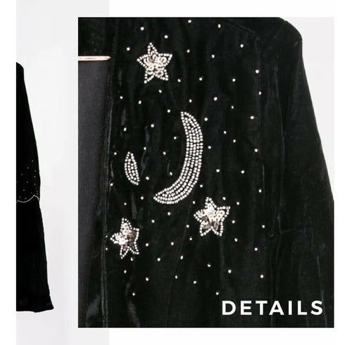 Chaqueta Saco Bordado Importado India Velvet Boho Oxford