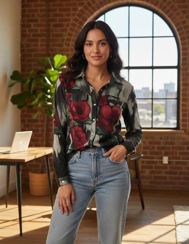 Camisa De Lanilla Estampada