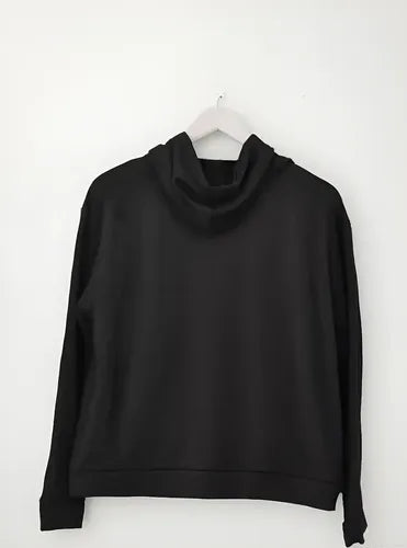 Buzo Oversize Básico Negro Con Brillos 40 Negro Lisa