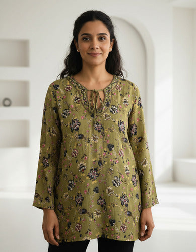 Blusa Camisa Túnica Importada T. Único  Tipo India Style