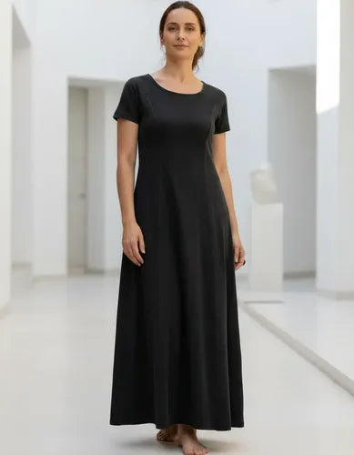 Vestido Largo Modal Manga Corta Diseño Vestite Y Andate