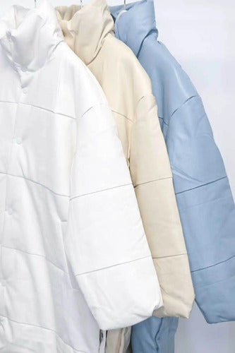 Tapado Campera Puffer Eco Cuero Talle Grande  Hasta 3xl