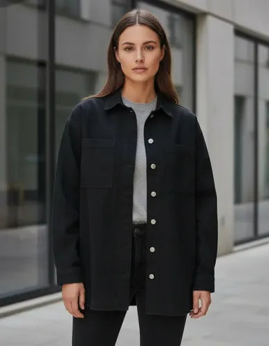 Campera De Gabardina Camisaco Modelo Grande Negro L Lisa