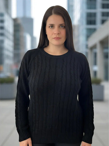 Sweater Tejido Amplio Liso Ochos