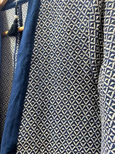 Saco Blazer Tapado Boho Largo Importado Azul L