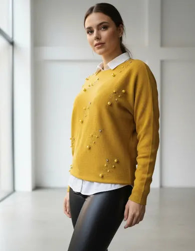 Sweater Tejido Con Strass Importado Cod. 215 Calidad!
