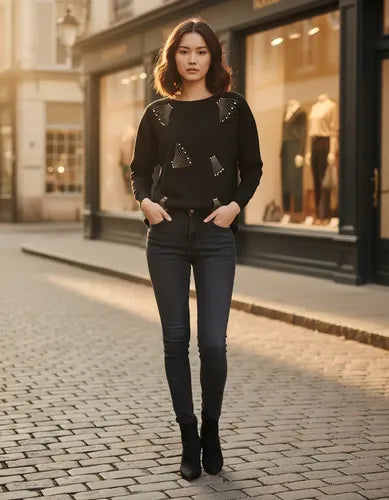 Sweater Con Strass Importado Cod. 220