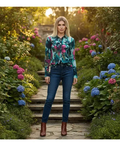 Camisa De Lanilla Estampada