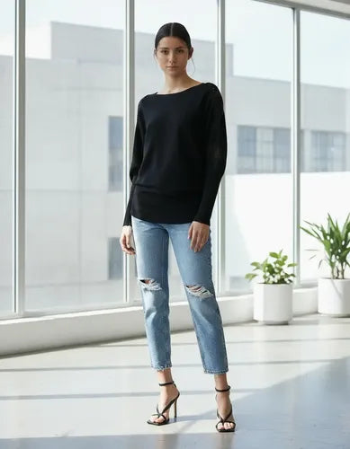Sweater  Importado Strass (76) Negro Unico