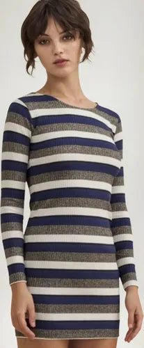 Vestido Corto Manga Larga Morley Lurex