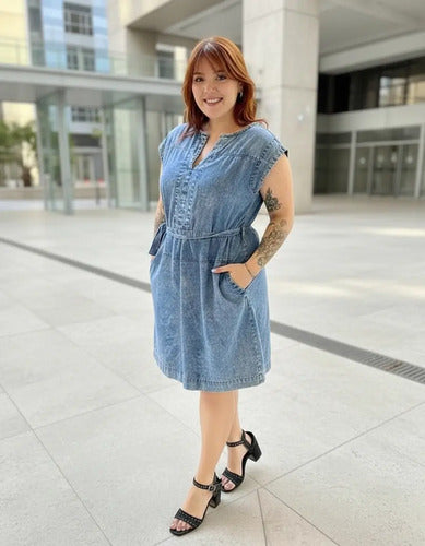 Vestido Jean Nevado Denim Talle Grande Talle Especial