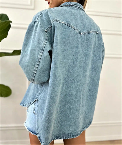 Saco Jean Campera Talle Amplio  Denim  Oversize  Camisaco