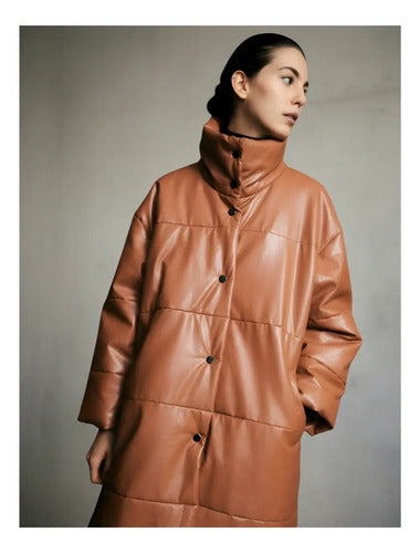 Tapado Campera Puffer Eco Cuero Talle Grande  Hasta 3xl
