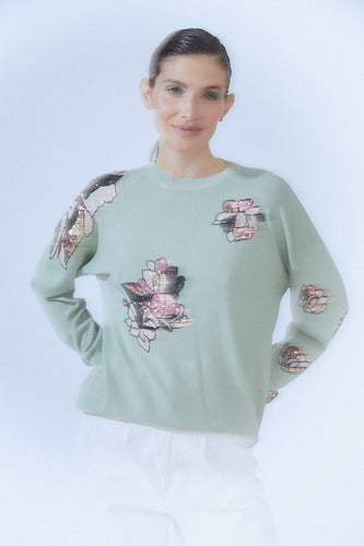 Sweater Bordado Importado Lentejuelas Paillettes Cod. 365