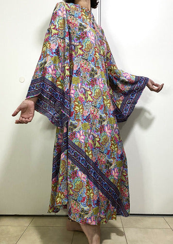 Vestido Mangas Oxford Importado Seda Hindú