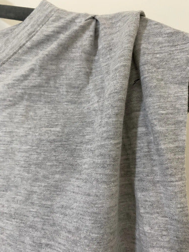 Vestido De Jersey  Sin Mangas Gris Melange Lisa Único