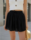Short De Gamuza Calada Importado Negro Lisa S