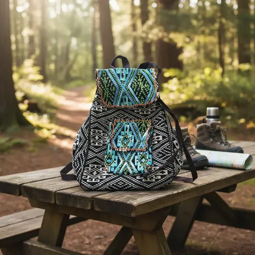 Mochila Bordada Estilo Folk Lentejuelas