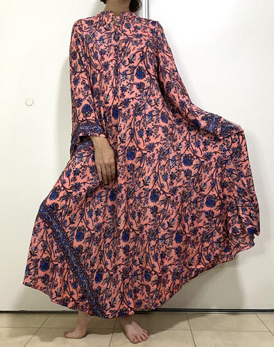 Vestido Mangas Oxford Importado Seda Hindú