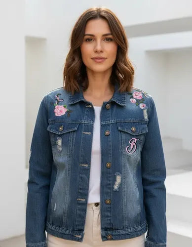 Campera De Jean Bordada