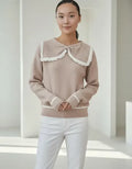 Sweater Importado Con Cuello Cod. 043 Beige Único