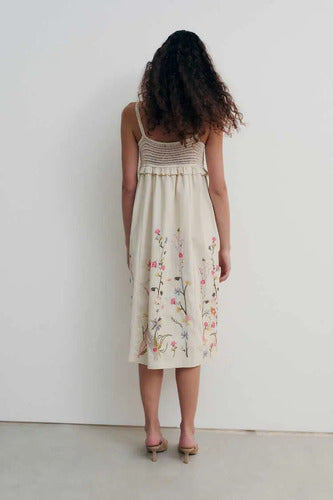 Vestido Crochet Bordado Importado Boho