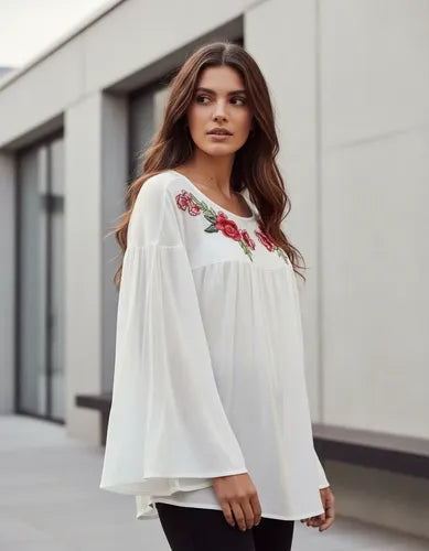 Blusa Camisa Bordada Importada Boho Tipo Vars India Style
