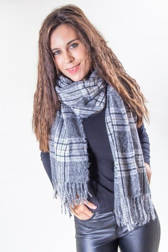 Pashmina Chalina Bufanda Importada Colores Multicolor Cuadros