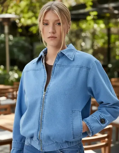 Campera Bomber Denim Jean