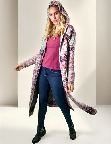 Saco Largo Tapado Tejido Importado Estilo Boho Folk