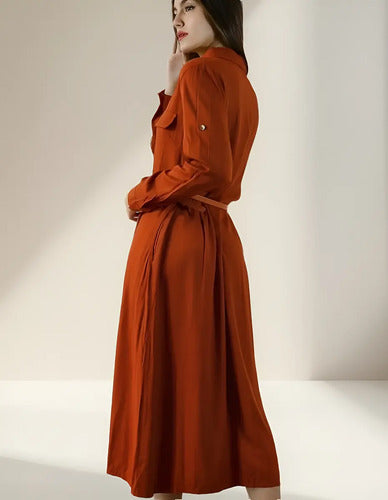 Vestido Importado Camisero Con Cinto