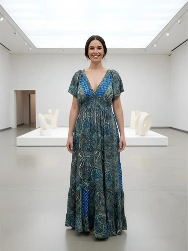 Vestido De Seda Hindú Largo Mod. 14