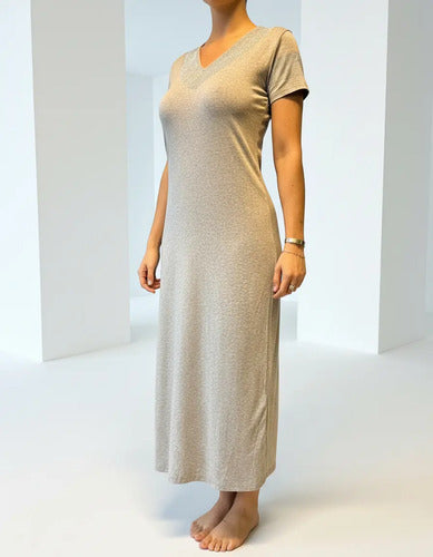 Vestido Modal Con Strass Importado Largo
