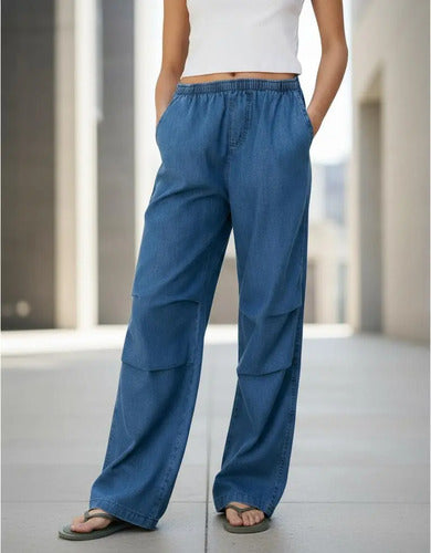 Pantalón De Jean Camisero Parachute Denim Modelo Amplio