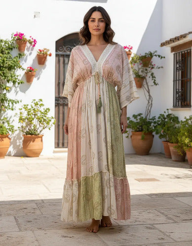Vestido Largo De India Con Lurex