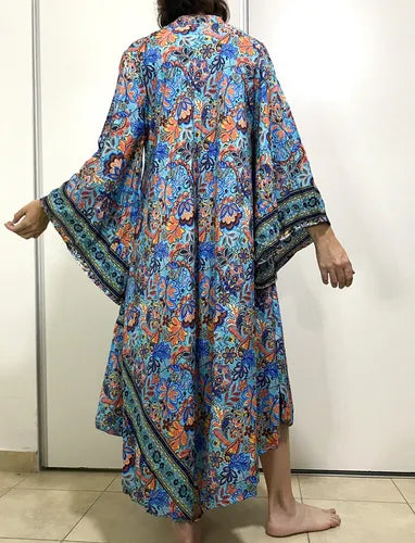 Vestido Mangas Oxford Importado Seda Hindú