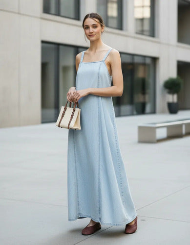 Vestido Jean Largo Solero Denim