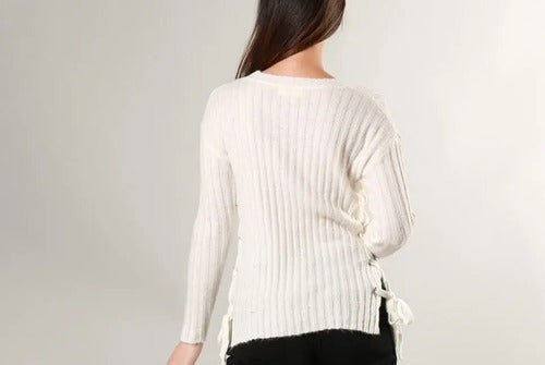 Sweater Basico Importado Blanco Liso Único