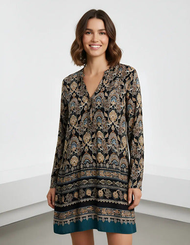 Blusa Camisa Tunica Importada Amplia Azul L