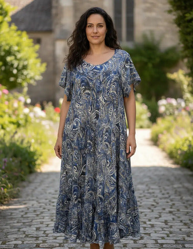Vestido India Importado Seda Hindú Talle Grande Xxxl