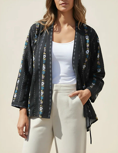 Saco Chaqueta Kimono Estampado Modelo Amplio