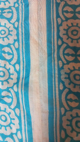 Vestido De India Modelo Grande Hasta  Xxxl 2da Selección Azul Geométrico Único