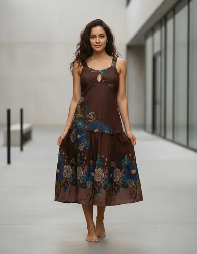 Solero Vestido Importado Estampado India Boho